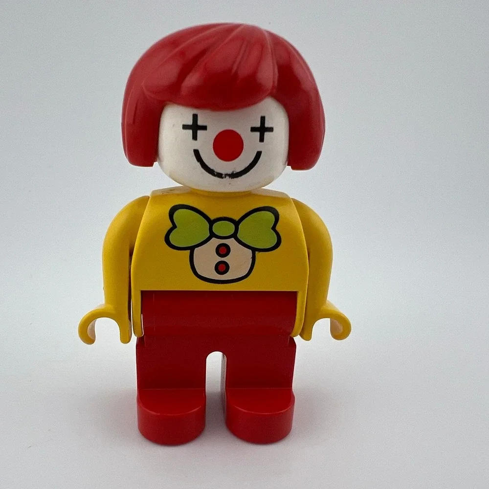 Vintage LEGO Duplo Circus Clown Figure Red Hair Yellow Shirt  Play Wear